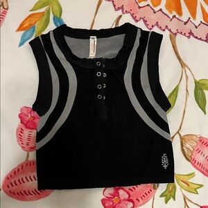 Free People Black and Gray Tank Top
